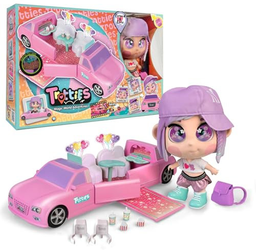 Trotties Emma mit Limousine, New York und ihre Mobile Pop-up-Limousine, Reisepuppen aus der Zeichentrickserie, mit Accessoires, Geschenk für Mädchen und Jungen ab 3 Jahren