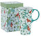 Topadorn Ceramic Travel Mug Coffee Cup with Matching Gift Box Coffee Mug for Holiday Party 7oz. Red Bird