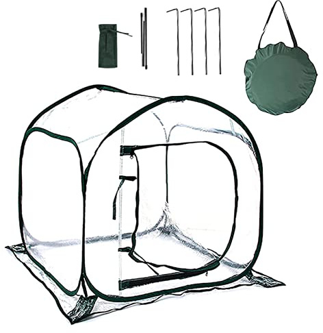 XNSHUN Gewächshaus Klein überwinterungszelt ?für Pflanzen, Pop Up Kleines Gewächshaus Blumentopf, Indoor Outdoor Blumentopf Abdeckung PE Halbtransparente Tomatengewächshaus Winterschutz Für Pflanzen