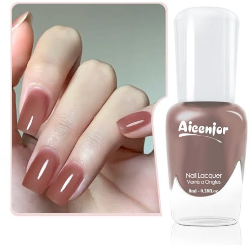 Aieenjor Nagellack Nude auf Wasserbasis, Abziehbar, Ungiftig Und Schnell Trocknend, Geeignet für Formelle Anlässe Wie Hochzeiten, Valentinstag, Geburtstagsfeiern Usw, Jelly Nude Nail Polish 8ml
