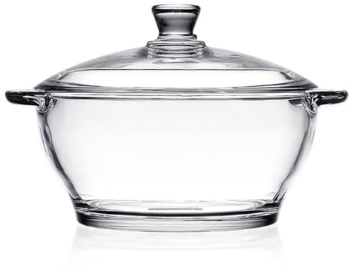 Angoily Glas-Kochtopf Mit Deckel - Hitzebeständiger Herdkochtopf, Simmertopf Für Herdplatte, Kochgeschirr Für Nudeln, Suppe, Milch, Babynahrung (Größe)