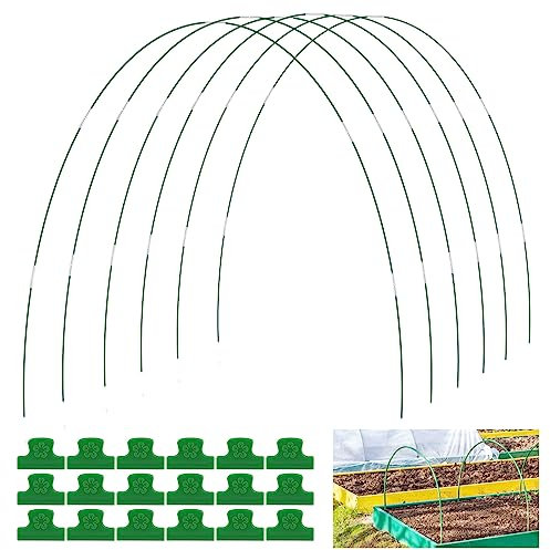 36pcs Garden Hoops, Garden Hoops Grow Tunnel Greenhouse Hoops for Garden Netting Raised Bed Plant Shade Cloth Row Cover DIY Plant Support Garden Stakes