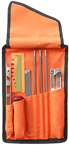 Jdeijfev 10 Teiliges Ketten SäGen SchäRfer Datei Kit, Feilen, Tiefen Messer, Runde Feilen, Ablage Anleitung zum SchäRfen Von Ketten SäGe BläTtern