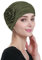 Alnorm Frauen Blume Turban Mütze Kopfbedeckung Chemo-Mütze Hut Olivgrün