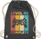 Turnbeutel Rucksack - 40. Geburtstag - Level 40 Complete - Vierzig Freigeschalten Unlocked Completed - Zocker Gamer - Unisize - Dunkelgrau - zum jahre 40-er geburtag 40iger geburstag 40ger 40zigste