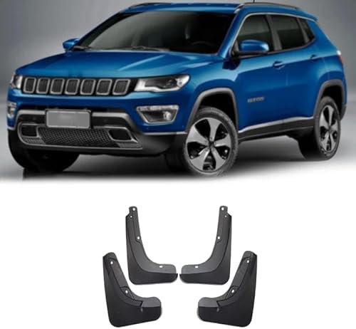 CHIPEL Auto Paraspruzzi per Jeep Compass 2017-2023, Anteriori Posteriori Impermeabile Paraschizzi Guardie Parafanghi Auto Decorativi Accessori