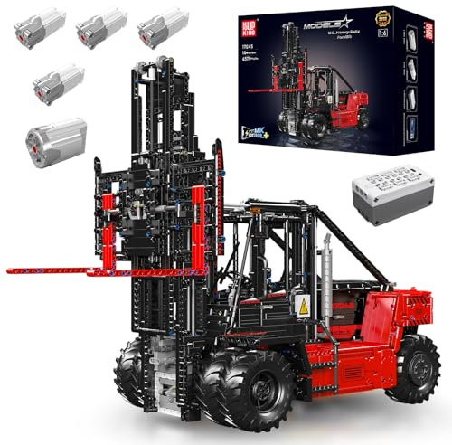 Mould King 17045 Technik MK II Gabelstapler-Bausatz, MOC Groß Gabelstapler Bausteine Modell, (4579 Teile mit Motor/APP-Fernbedienung) Technologie Klemmbausteine Bausatz