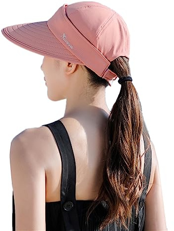 SJTJSPX Baseballkappe Damen Baseball Cap Sommer UV-Schutz Sonnenhut Verstellbar Baseballmütze Abnehmbar Visor Hut Breite Krempe Schirmmütze Outdoor Strandhut Frauen Basecap für Golf Laufen Reisen