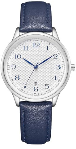 CIVO Damen Uhren Lederarmband Damenuhr: Blau Wasserdicht Analog Datum Armbanduhr Damen Elegant Business Quarz Uhr