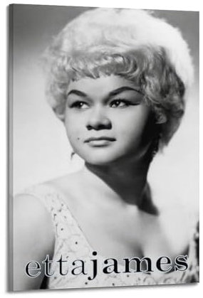 Etta James Leinwand-Poster, Wandkunst, dekoratives Wohnzimmer-Poster, Schlafzimmer-Poster, 60 x 90 cm, Rahmenstil
