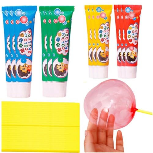 Wudaizhi Ballons À Bulles Magiques À Colle, À Faire Soi-même, pour Enfants, Élastiques, avec Paille, Jeu De Fête