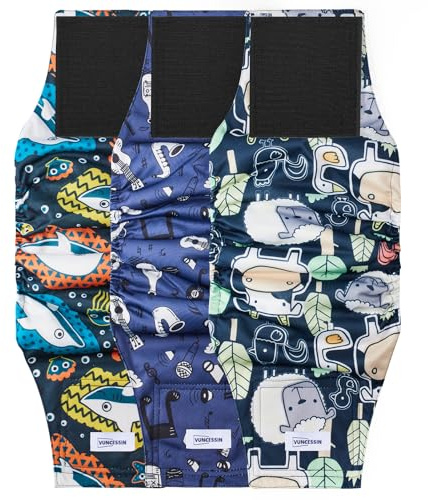 Washable Male Dog nappies Reusable, Premium Belly Band for Incontinence(XL) | High Absorbing puppy pants, Pee Wraps for Doggie, Pack of 3, Excitable Urination and Training, dog knickers