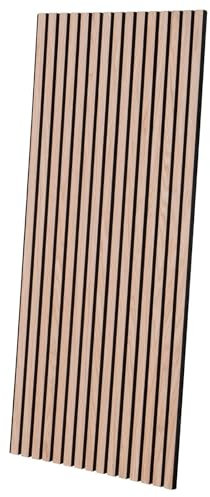 KARAT Panneaux muraux en MDF - Panneau mural avec placage en bois et feutre - Tasseau mural Décoration pour intérieur - Isolation sonore pour bureau maison - Chêne blanc118x60 cm