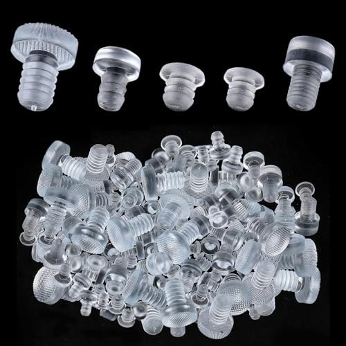 MAEXUS® Gumminoppen für Glasplatten, 150 Stück Gummi Abstandshalter Elastikpuffer Transparent für Glasplatten, Gumminoppen Selbstklebend für Schubladen, Tischschutz (5 Größen: 5mm-S/M/L, 6mm, 8mm)