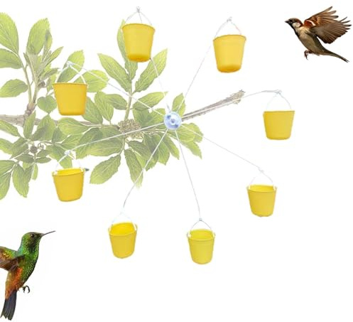 Vogelfutterstation – Vogelfutterstation Drehrad | Vogelfutterstation Riesenrad | 8 Vögel Futtereimer | Drehbares Riesenrad Vogelfutterstation | Vogelfutterstation Drehbar Sitzstange | Vogelbedarf
