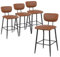 Nusetx Tabouret de Bar Lot de 4 Chaise de Bar avec Dossier et Repose-Pieds, Tabourets Haute pour Cuisine Salle à Manger Bistro, Chaise 65 cm de Haut, Brun
