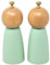 UNIQUE HOME LIVING 17cm Salt and Pepper Grinders Set of 2 Wooden Salt & Pepper Shakers, Manual Salt & Pepper Mills with Adjustable Coarseness - Mint Green