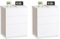 VASAGLE Nachttisch, 2er Set, Beistelltisch 3 Schubladen, Superschnelle werkzeuglose Montage, Nachtschrank, Schlafzimmer, Wohnzimmer, Toolless-Technologie, mattweiß-cappuccinobeige LET779W01