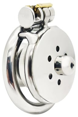 Flat Peniskäfig Keuschheitskäfig mit Trichter-Urinalschale, Chastity Cage Sexspielzeug mit Zwei Verwendungsmöglichkeiten SM Keuschheit Bondage Trainer für Männer (A399-L-50mm)