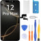 LL TRADER iPhone 12 Pro Max 6.7 FHD 3D LCD Screen Replacement Touch Screen Digitizer Assembly Frame Repair Kit 20251
