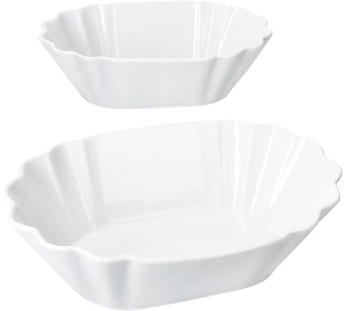 MamboCat 2er Set Fritta Pommesschale I weiße Wiederverwendbare XXL-Currywurstschale aus Porzellan I Snackteller mit Relief für Würstchen, Pommes & Co