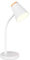 Reality Leuchten LED Tischleuchte Pongo R55831101, Kunststoff Weiß matt, Holznachbildung, inkl. 4.5 Watt LED, Flexarm