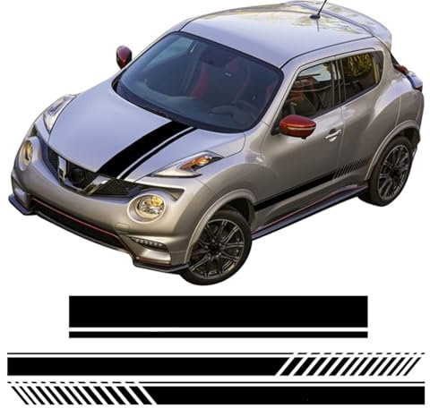 WuYyyyy Auto Seitenschweller Aufkleber für Nissan Juke Nismo 2020 2021 AutotüR Seite Vinyl Sticker Auto Dekoration Styling Accessories.,A-Black