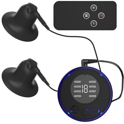 Ensemble de ventouses pour tétons Nippelsauger pompe à succion extra puissante les 8 modes 19 niveaux d’intensité télécommande appareil massage agrandissement des seins stimulateur SM femmes