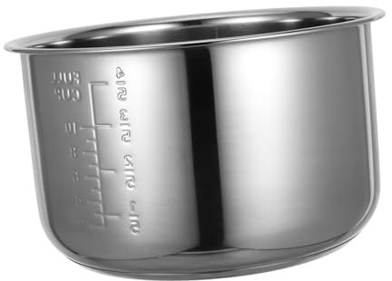 Warmhm Pentola Interna in Acciaio 304 per Cuociriso Antiaderente e Spessa Accessorio Sostitutivo per Fornello Elettrico con Scala Misurazione Multiuso per Zuppe e Dolci