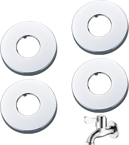 4 Grifo Rosetón de Ducha en Acero Inoxidable – Roseta Grifo Ducha (3/4)26x70x10mm, Polido a Lujo, Resistente a la Presión, Sin Burras, Rosetten für Duscharmaturen para Instalaciones Sanitarias