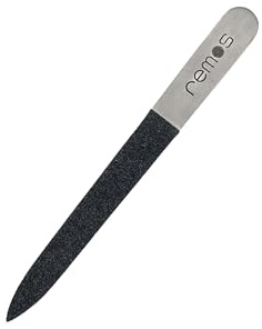 REMOS - Lima per unghie in ceramica diamantata, in acciaio inox, 10 cm, fine/grossa