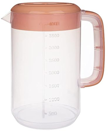 Jarra de agua de plástico, jarra de agua, de plástico de 4 litros, para bebidas, transparente para bebidas de verano