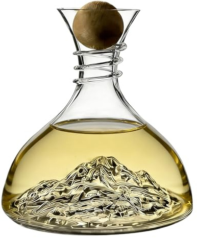 Weindekanter, 1800ml Dekanter Eisberg, Kristallglas Rotwein Karaffe Spender Transparent Mit Korkstoppen, Geschenk Für Weinliebhaber(A)