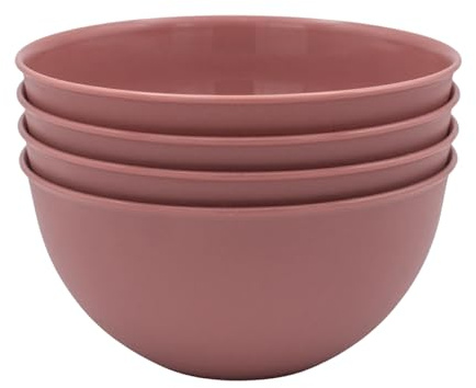 BERLONA Salatschüsseln 5 L, 4 Stück, spülmaschinenfest - Rosa | Ohne Umfüllen servieren & aufbewahren · Mikrowellengeeignet · Für Kühlschrank & Gefrierschrank · Stapelbar & platzsparend