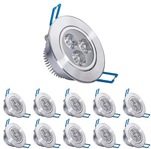 POCKETMAN 3W LED-Deckenleuchte Downlight,Warmweiß Einbaustrahler,Mit LED-Treiber(10 Packung)