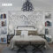 HANMERO Victorian Damask Embossed Textured Non Woven Flocking Wallpaper for Living Bedroom Tv Background, Beige with Hint Pink/Silver