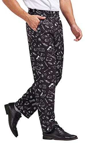 Nanxson Pantalon de Cuisine de Chef pour Hommes Taille Élastique pour Hôtel Restaurant Boulangerie CFM2007
