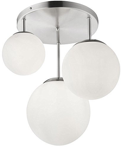 GLOBO Decken Leuchte Wohn Ess Zimmer Beleuchtung Kugel Glas Lampe satiniert 3-flammig 1581-3DR