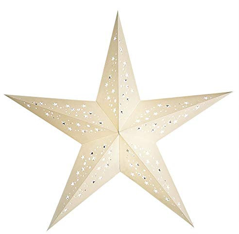 mitienda mit Liebe gemacht Papierstern weiß zum Beleuchten und Aufhängen Mia White, Weihnachtsstern, Fensterdeko