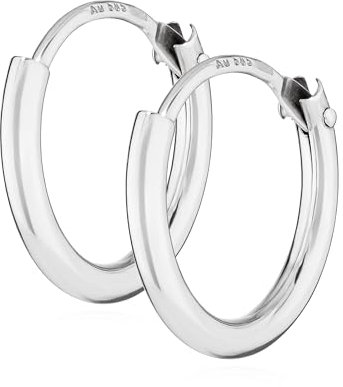 NKlaus Paar 585 Gold weißgold Creolen Ohrringe Ohrschmuck rund Goldohrringe 11mm 2571
