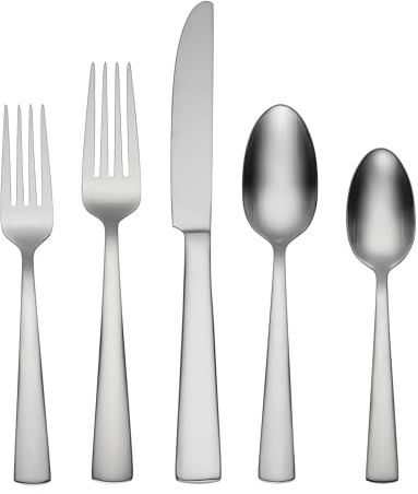Oneida Satin Nocha Besteck-Set, 20-teilig, für 4 Personen, 18/0 Edelstahl, Besteck-Set