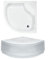 VBChome Acryl-Duschwanne Duschtasse Sitz Viertelkreis 90 x 90 cm mit Schürze tief R55 + Ablaufgarnitur Viega Domoplex Eckduschwanne