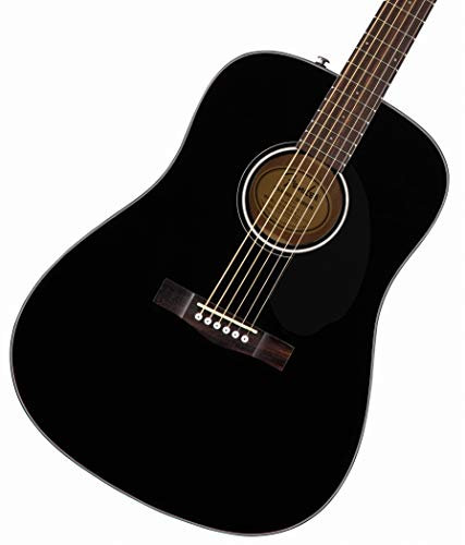 Fender CD-60S Dreadnought Akustikgitarre, Walnussgriffbrett, Schwarz, Inklusive kostenloser virtueller Kurse auf Fender Play
