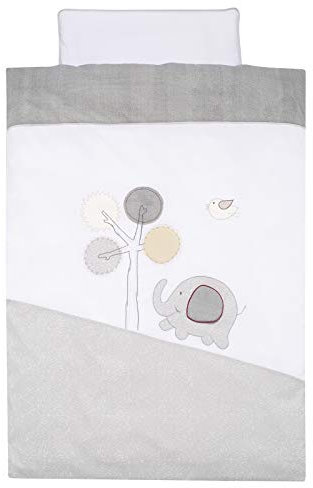 Alvi Bettwäsche für Kinderbett Applikation Jumbo grau 100x135 cm 401259239