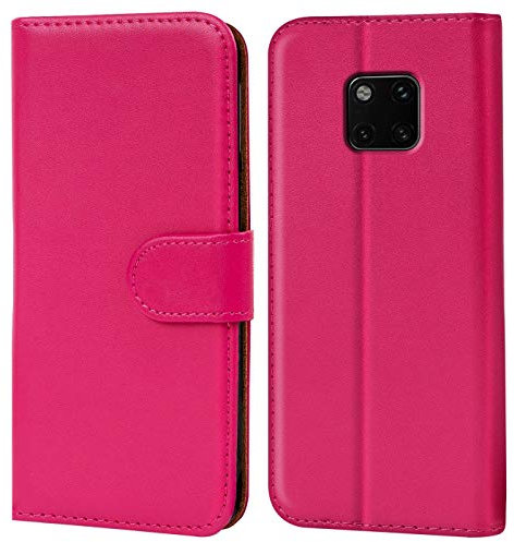 Verco Mate 20 Pro Hülle, Handyhülle für Huawei Mate 20 Pro Tasche PU Leder Flip Case Brieftasche - Pink