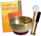 Therapie KLANGSCHALE 500-600g + BUCH. 5-tlg Klangmassage SET. UNIVERSALSCHALE Handarbeit NEPAL. 2 x Klöppel + ZUBEHÖR. 70192-18