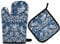 Oven Mitts and Potholder Set William Morris Oven Mitts Heat Resistant Kitchen Counter Safe Mats Oven Gloves Non-Slip Grip for Microwave BBQ Cooking Baking Grilling