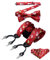 HISDERN Weihnachts Hosenträger Herren Extra Stark Breit 3,5 cm mit 4 Metall Clips Y Form Einstellbar und Elastisch Hosenträger Fliege Set für Männer