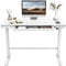 FLEXISPOT Comhar EW8W Electric Standing Desk Home Office Electric Height Adjustable Standing Desk Sit Stand Desk with 120 * 60cm White Wood Top, White