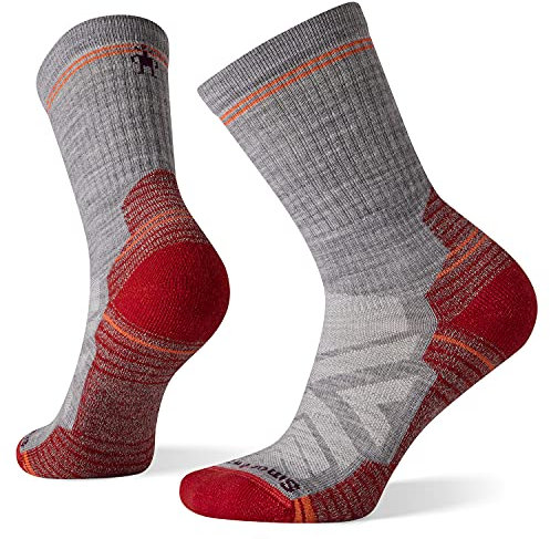Smartwool Women's Hike Cushion Crew Socks, Light Gray, L, SW0015730391003